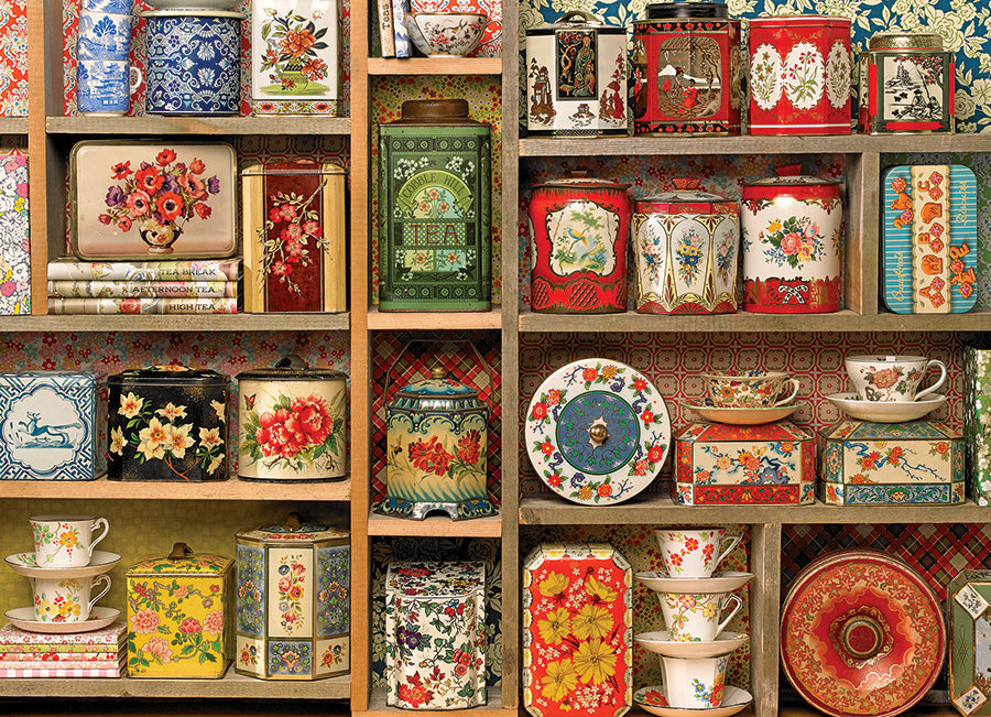 Artwork: Vintage Tins – 1000 Piece Jigsaw Puzzle (Cobble Hill)