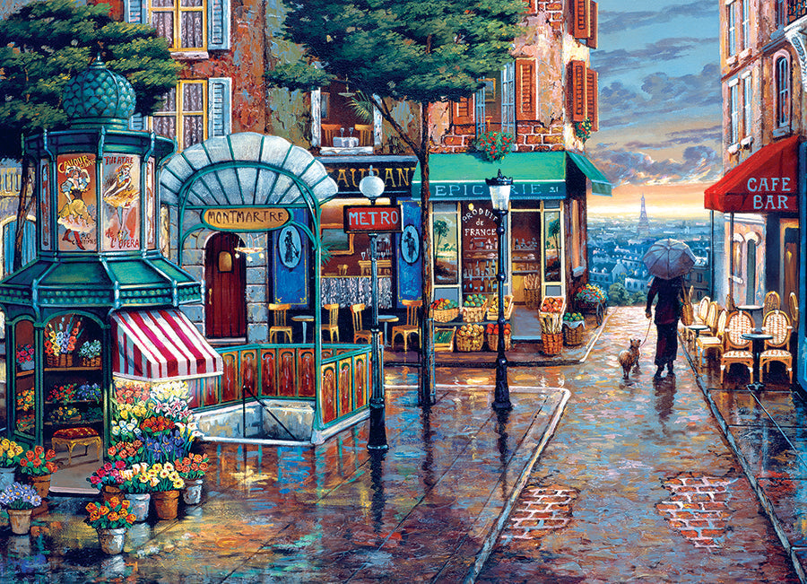 Artwork: Rainy Day Stroll – 1000 Piece Jigsaw Puzzle (Cobble Hill)