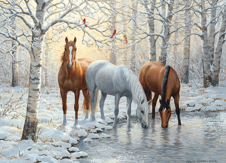 Artwork: Winter Trio – 1000 Piece Jigsaw Puzzle (Cobble Hill)