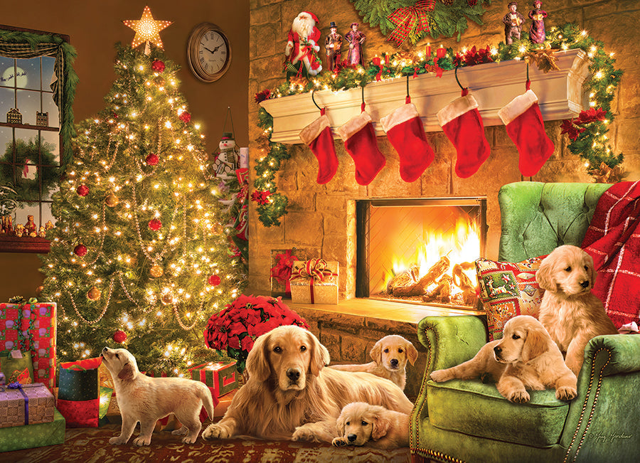 Artwork: Cozy Fireplace – 1000 Piece Jigsaw Puzzle (Cobble Hill)