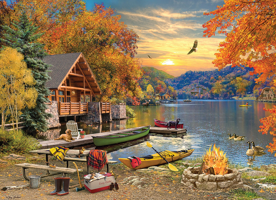 Artwork: Lakeside Retreat – 1000 Piece Jigsaw Puzzle (Cobble Hill)