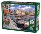 Box, turned left: Cafe in Cassis - 1000 Piece Cobble Hill Jigsaw Puzzle (with Poster)