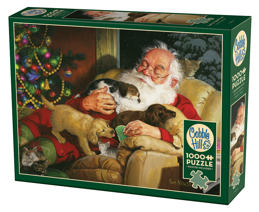 Box, turned left: Santa's Quiet Time – 1000 Piece Jigsaw Puzzle (Cobble Hill)