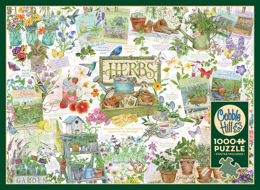 Box, straight on: Herb Garden by Jane Shasky - 1000 Piece Jigsaw Puzzle (Cobble Hill)