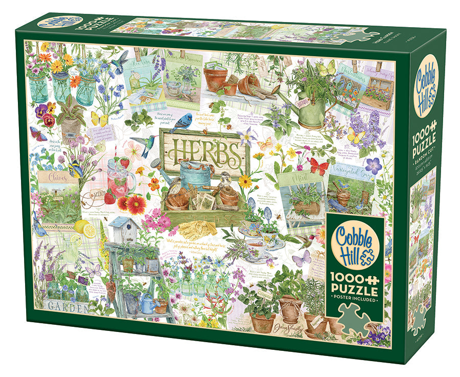 Box, turned left: Herb Garden by Jane Shasky - 1000 Piece Jigsaw Puzzle (Cobble Hill)