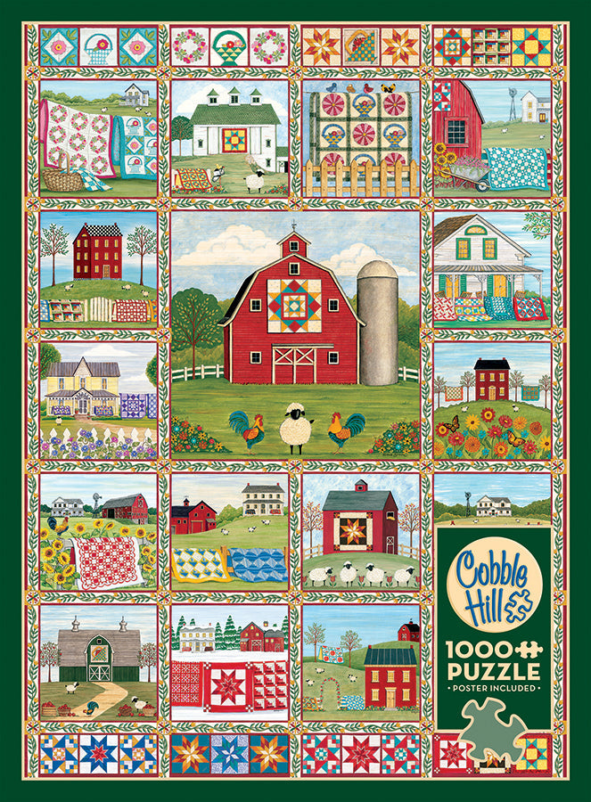 Box, straight on: Quilt Country - 1000 Piece Jigsaw Puzzle (Cobble Hill)