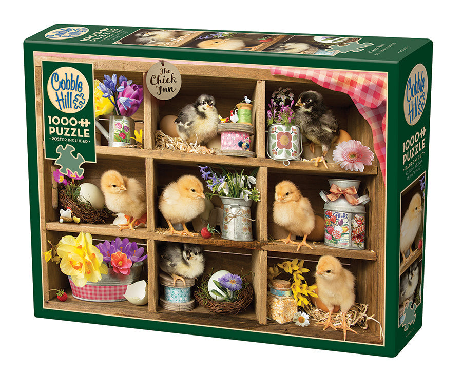 Box, turned left: Chick Inn – 1000 Piece Jigsaw Puzzle (Cobble Hill)