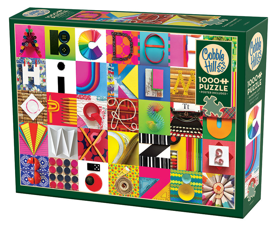 Box, turned left: Found Alphabet – 1000 Piece Jigsaw Puzzle (Cobble Hill)