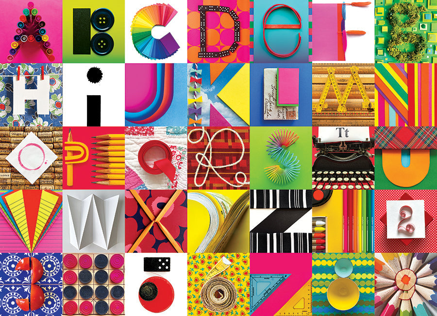 Artwork: Found Alphabet – 1000 Piece Jigsaw Puzzle (Cobble Hill)
