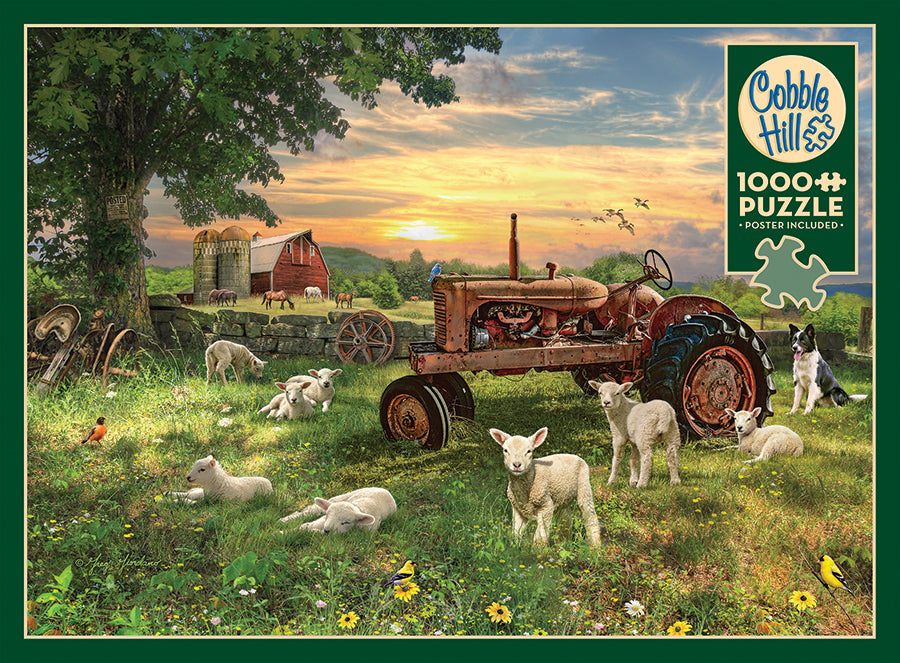 Box, straight on: Field at Sunrise – 1000 Piece Jigsaw Puzzle (Cobble Hill)