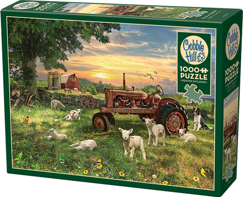 Field at Sunrise – 1000 Piece Jigsaw Puzzle (Cobble Hill) - Completed Puzzle