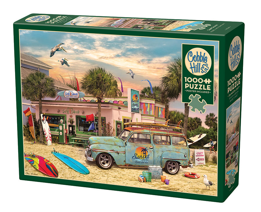 Box, turned left: Surf Shack – 1000 Piece Jigsaw Puzzle (Cobble Hill)