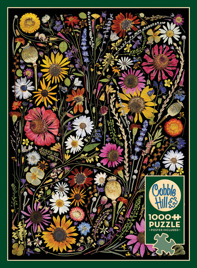 Box, straight on: Flower Press Happiness – 1000 Piece Jigsaw Puzzle (Cobble Hill)