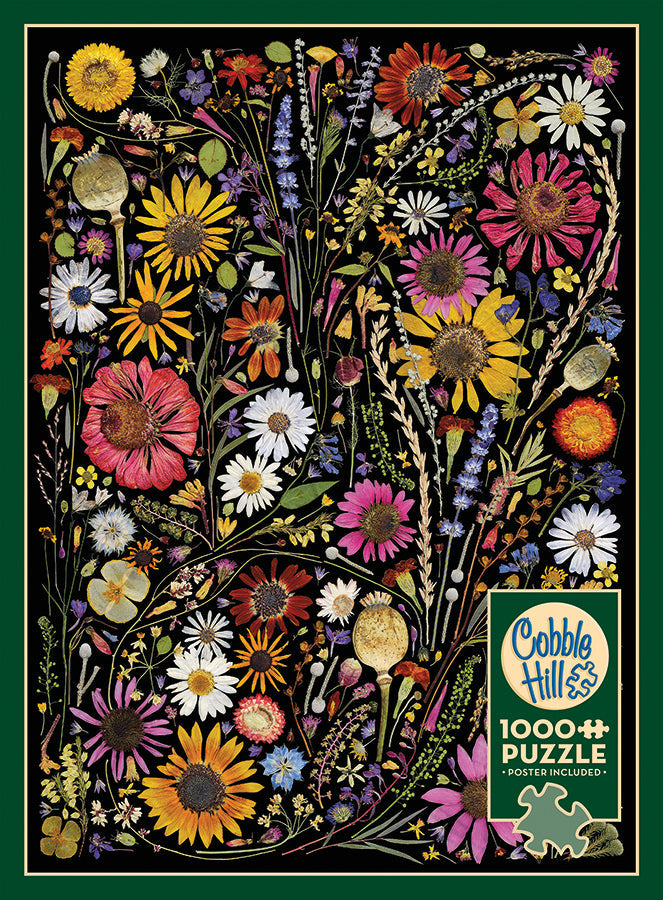 Box, straight on: Flower Press Happiness – 1000 Piece Jigsaw Puzzle (Cobble Hill)