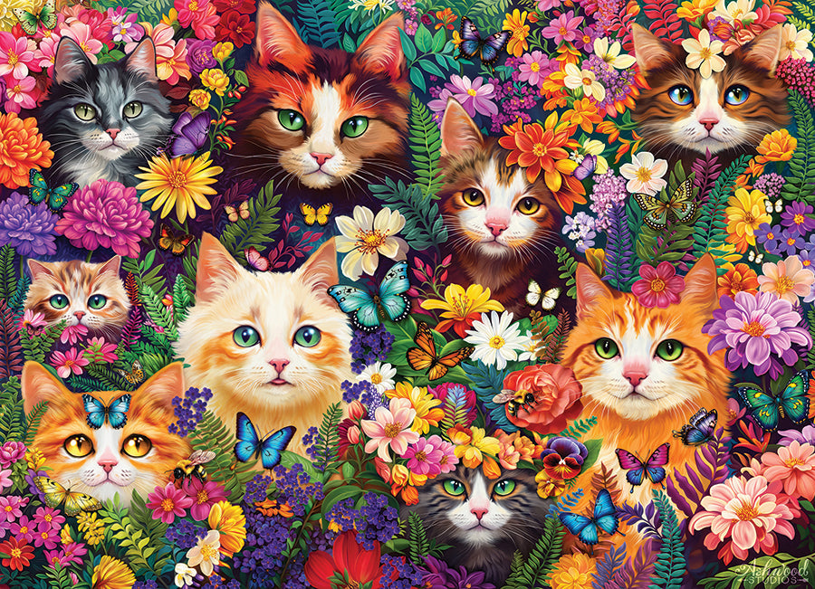 Artwork: Blooming Whiskers - 1000 Piece Jigsaw Puzzle (Cobble Hill)