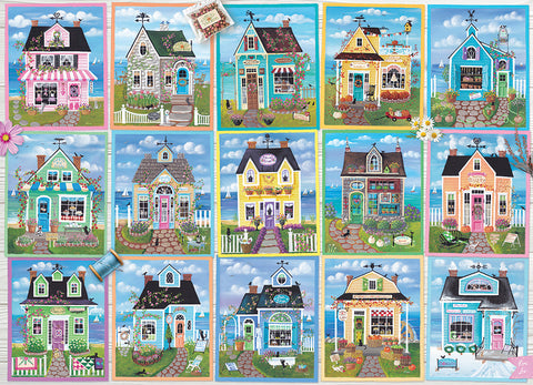 Artwork: Seaside Shops - 1000 Piece Jigsaw Puzzle (Cobble Hill)