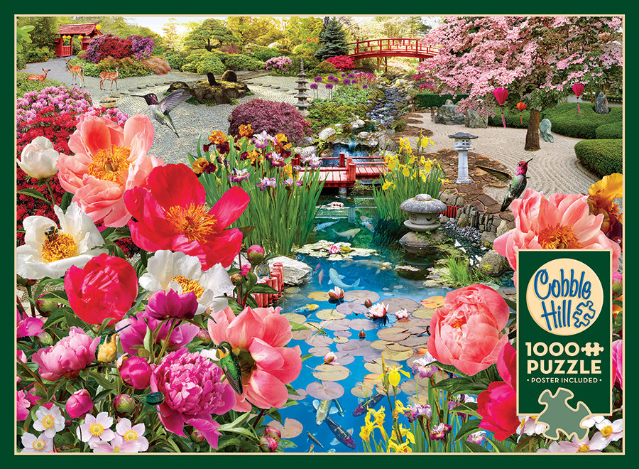 Box, straight on: Japanese Garden – 1000 Piece Jigsaw Puzzle (Cobble Hill)