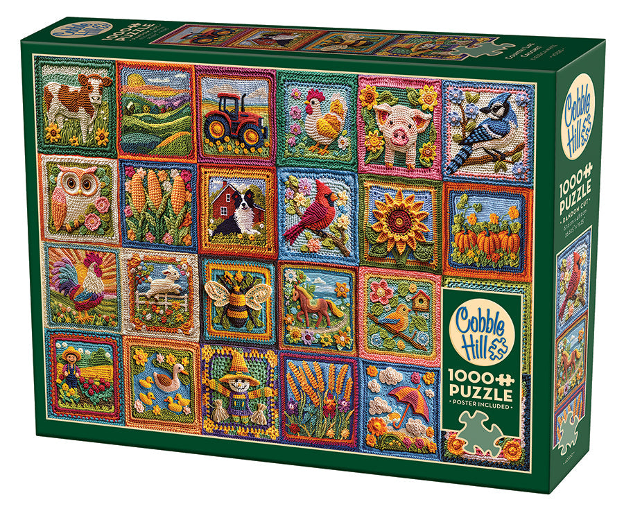 Box, turned left: Country Life Crochet – 1000 Piece Jigsaw Puzzle (Cobble Hill)