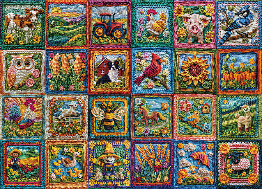 Artwork: Country Life Crochet – 1000 Piece Jigsaw Puzzle (Cobble Hill)