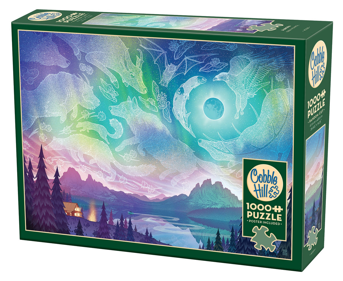 Box, turned left: Aurora - 1000 Piece Jigsaw Puzzle (Cobble Hill)
