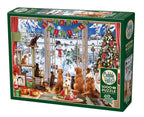 Box, turned left: Christmas Visitors – 1000 Piece Jigsaw Puzzle (Cobble Hill)
