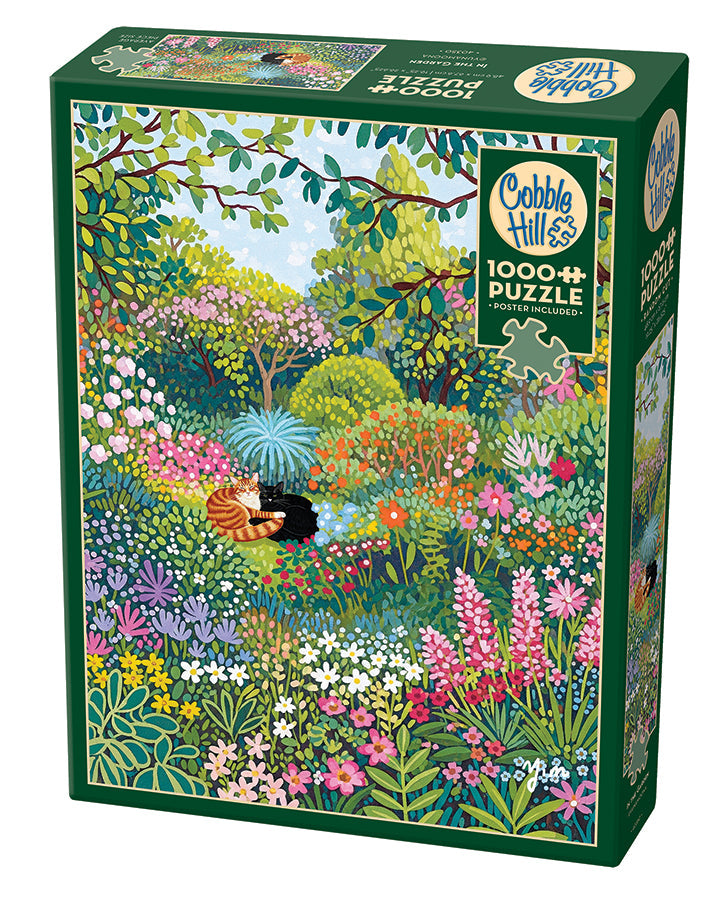 Box, turned left: In The Garden – 1000 Piece Jigsaw Puzzle (Cobble Hill)