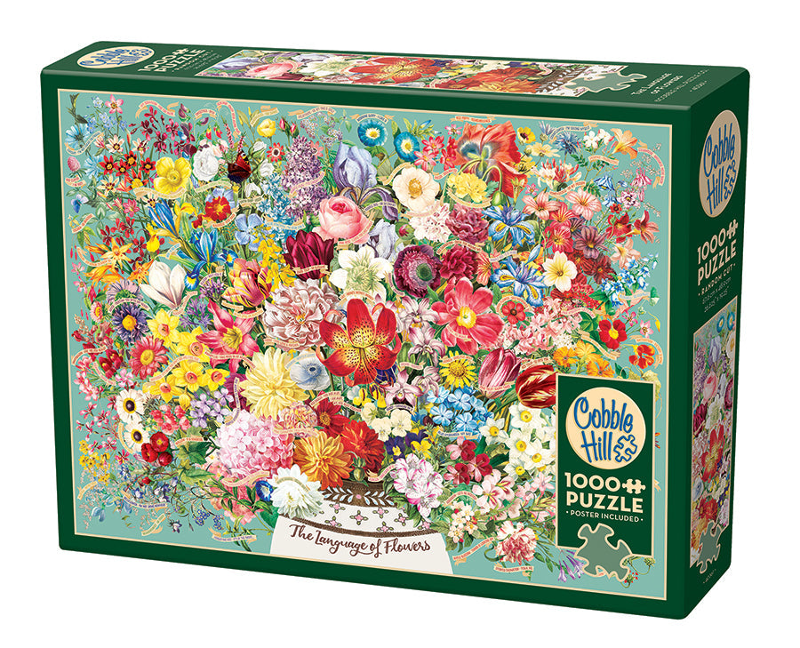 Box, turned left: The Language of Flowers – 1000 Piece Jigsaw Puzzle (Cobble Hill)