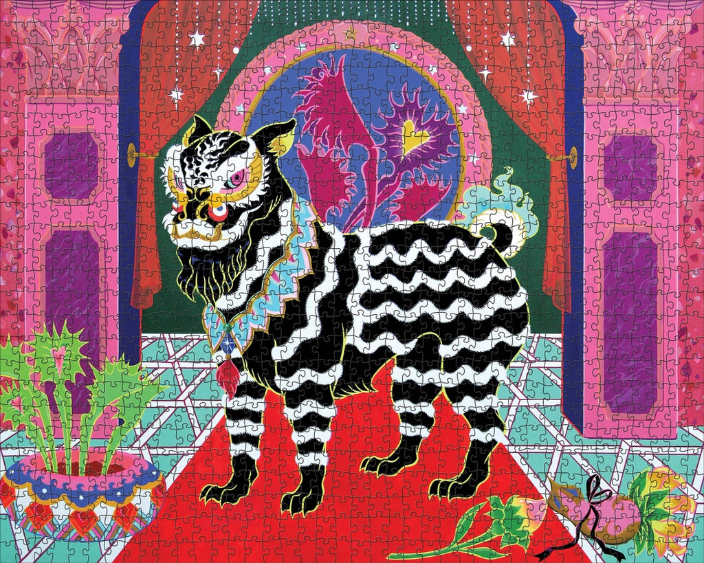 Black Lion, Black Ribbon by Tsz Kam – 1000 Piece Jigsaw Puzzle (Pomegranate)