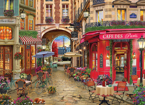 Artwork: Café des Paris – 500 Piece Jigsaw Puzzle (Cobble Hill)