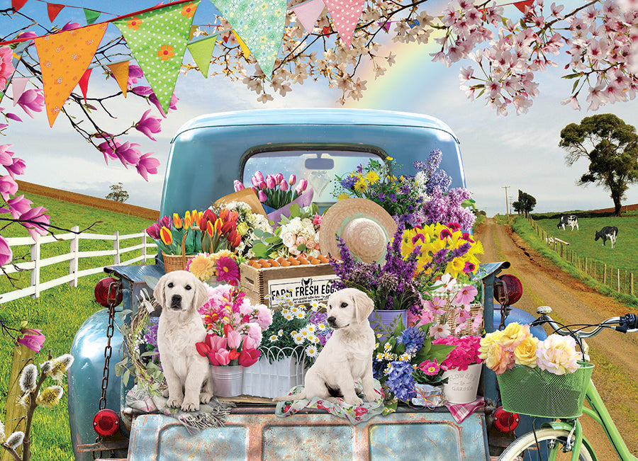 Artwork: Country Truck in Spring – 500 Piece Jigsaw Puzzle (Cobble Hill)