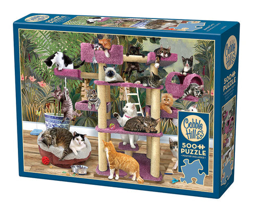 Jungle Cats by Cobble Hill - 500 Piece Jigsaw Puzzle - Completed Puzzle