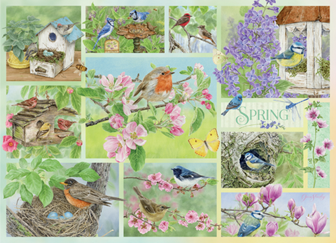 Garden Birds in Spring – 500 Piece Jigsaw Puzzle (Cobble Hill)