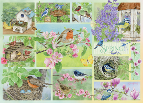Garden Birds in Spring – 500 Piece Jigsaw Puzzle (Cobble Hill)