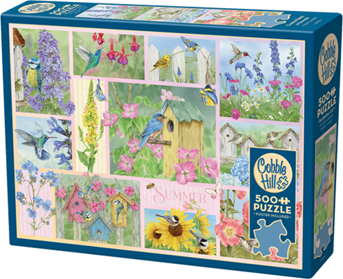 Garden Birds in Summer – 500 Piece Jigsaw Puzzle (Cobble Hill) - Completed Puzzle