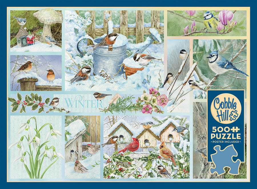 Box, straight on: Garden Birds in Winter – 500 Piece Jigsaw Puzzle (Cobble Hill)