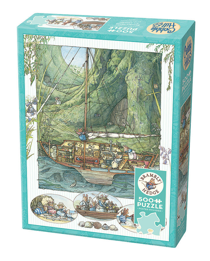 Box, turned left: Brambly Hedge: All Aboard – 500 Piece Jigsaw Puzzle (Cobble Hill)