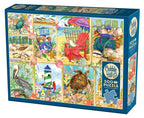 Box, turned left: Beach Days Collage - 500 Piece Jigsaw Puzzle (Cobble Hill)