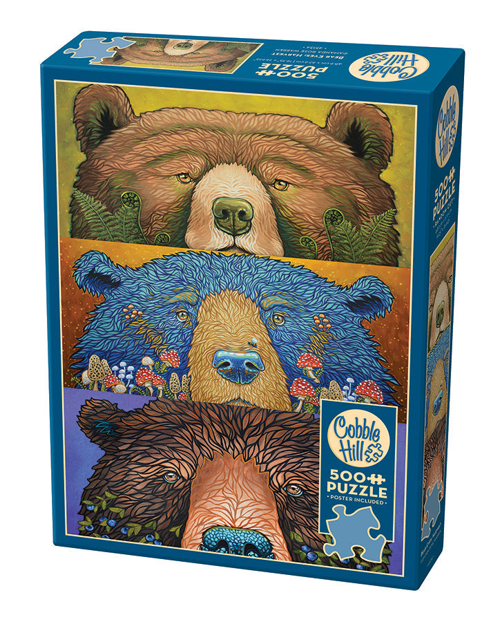 Box, turned left: Bear Eyes: Harvest – 500 Piece Jigsaw Puzzle (Cobble Hill)