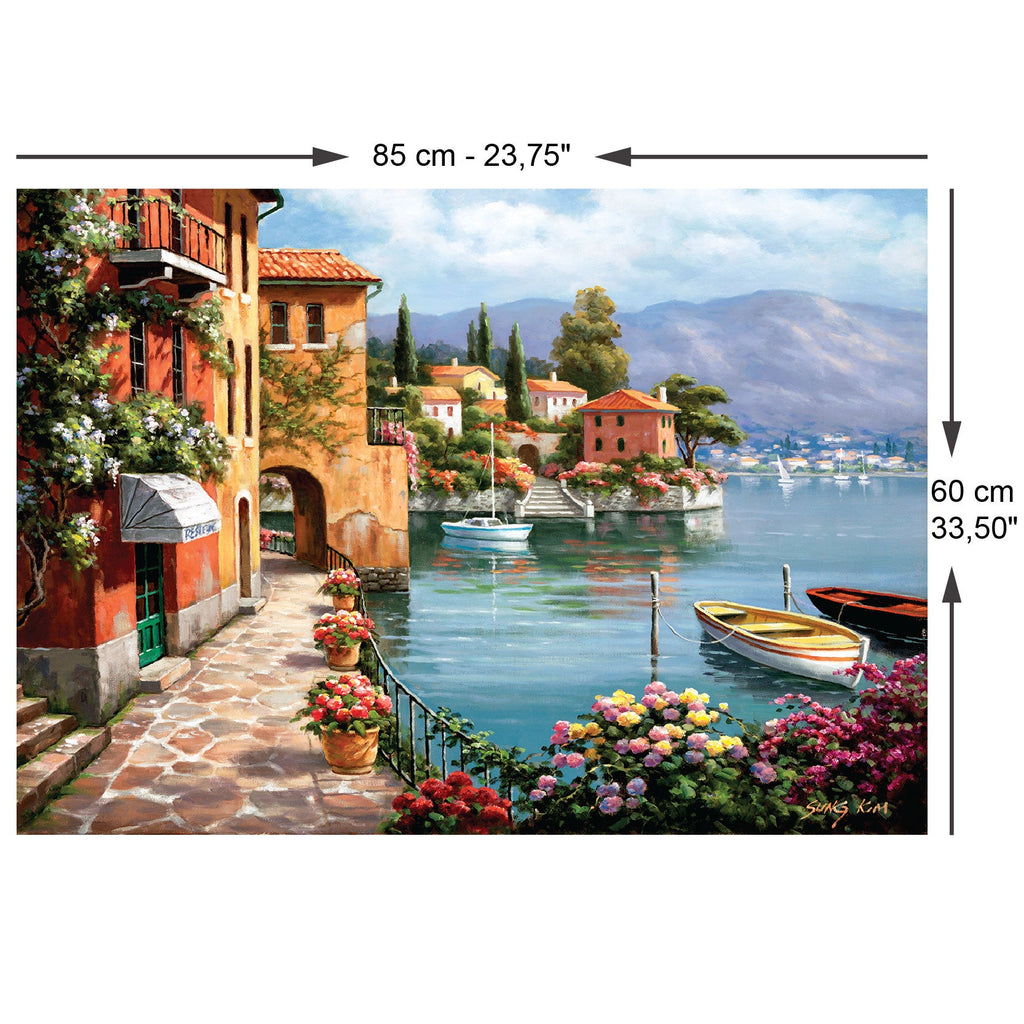 Size guide: Villa De Lago – 1500 Piece Jigsaw Puzzle (Anatolian)