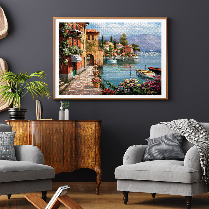 In use: Villa De Lago – 1500 Piece Jigsaw Puzzle (Anatolian)