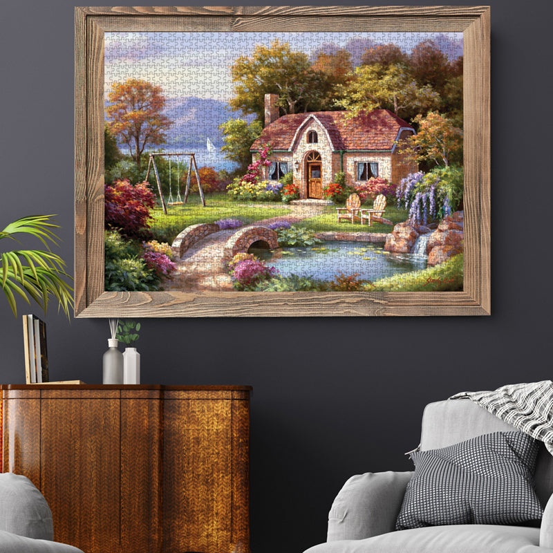 In use: Stone Bridge Cottage – 1500 Piece Jigsaw Puzzle (Anatolian)