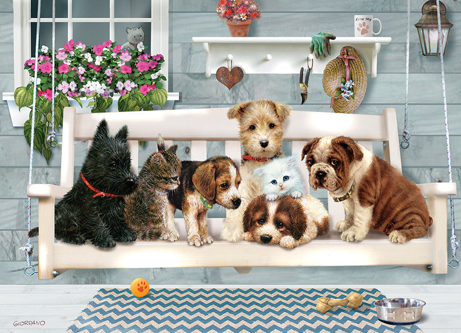 Artwork: Porch Pals – 350 Piece Jigsaw Puzzle (Cobble Hill)