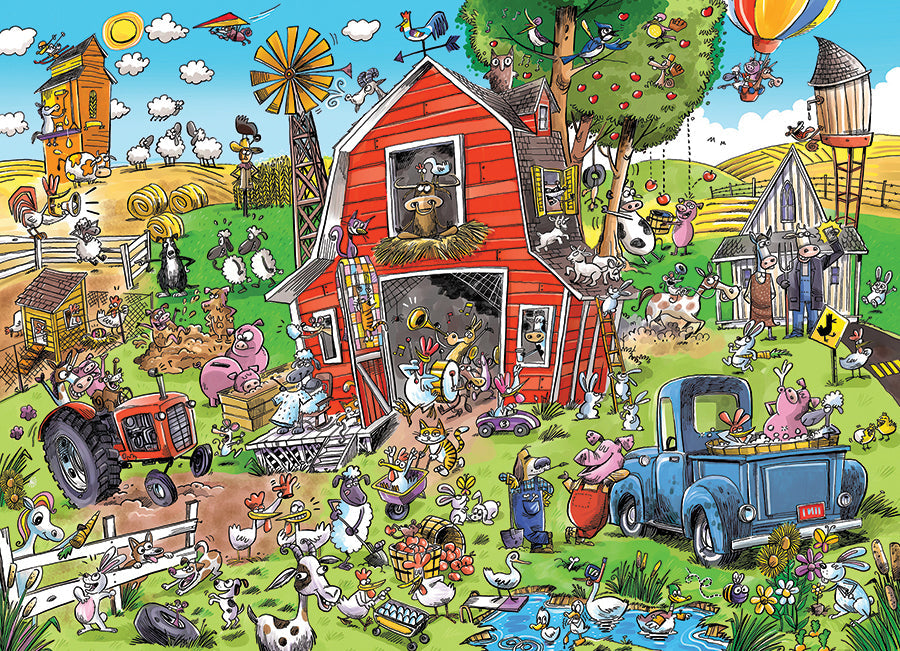 Artwork: Farmyard Folly – 350 Piece Jigsaw Puzzle (Cobble Hill)