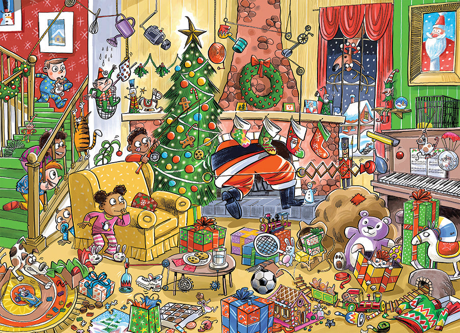 Artwork: Catching Santa – 350 Piece Jigsaw Puzzle (Cobble Hill)