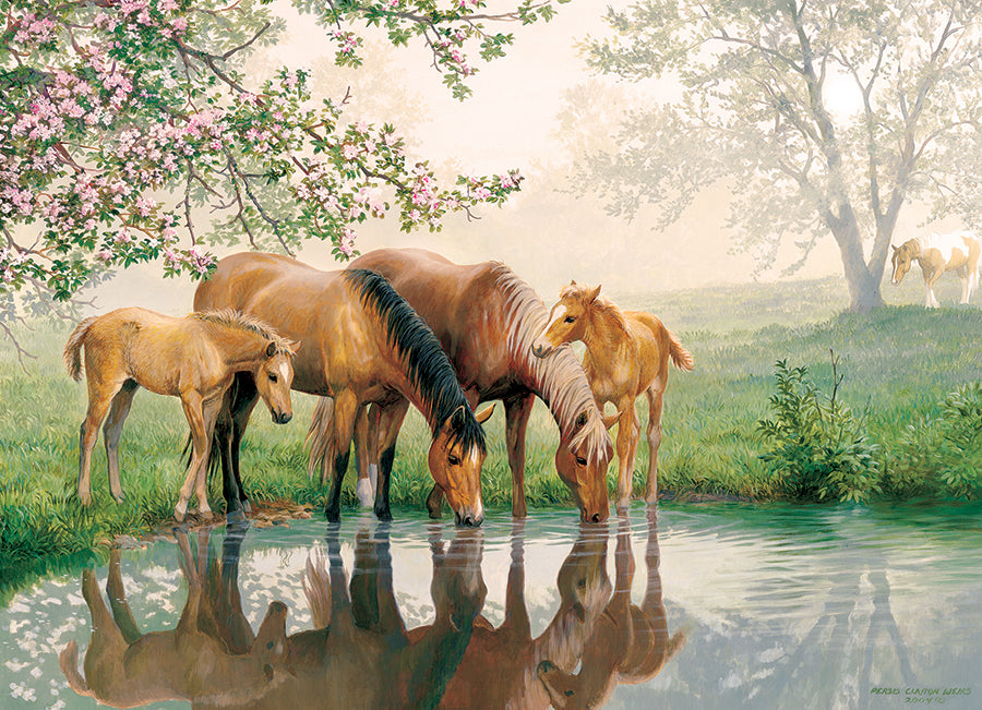 Artwork: Horse Family – 350 Piece Jigsaw Puzzle (Cobble Hill)