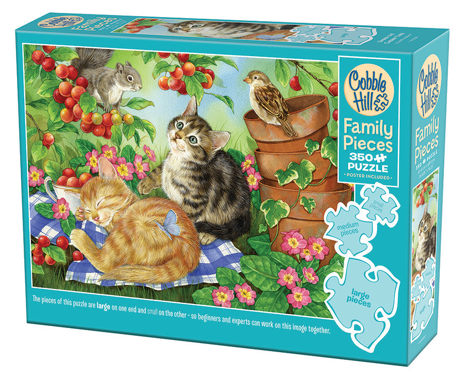 Box, turned left: Under the Cherry Tree – 350 Piece Jigsaw Puzzle (Cobble Hill)