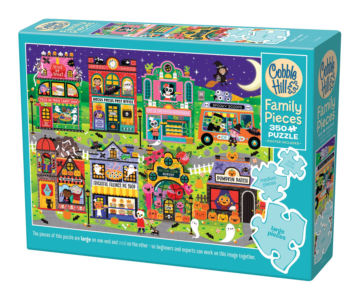 Box, turned left: Boo Town – 350 Piece Jigsaw Puzzle (Cobble Hill)