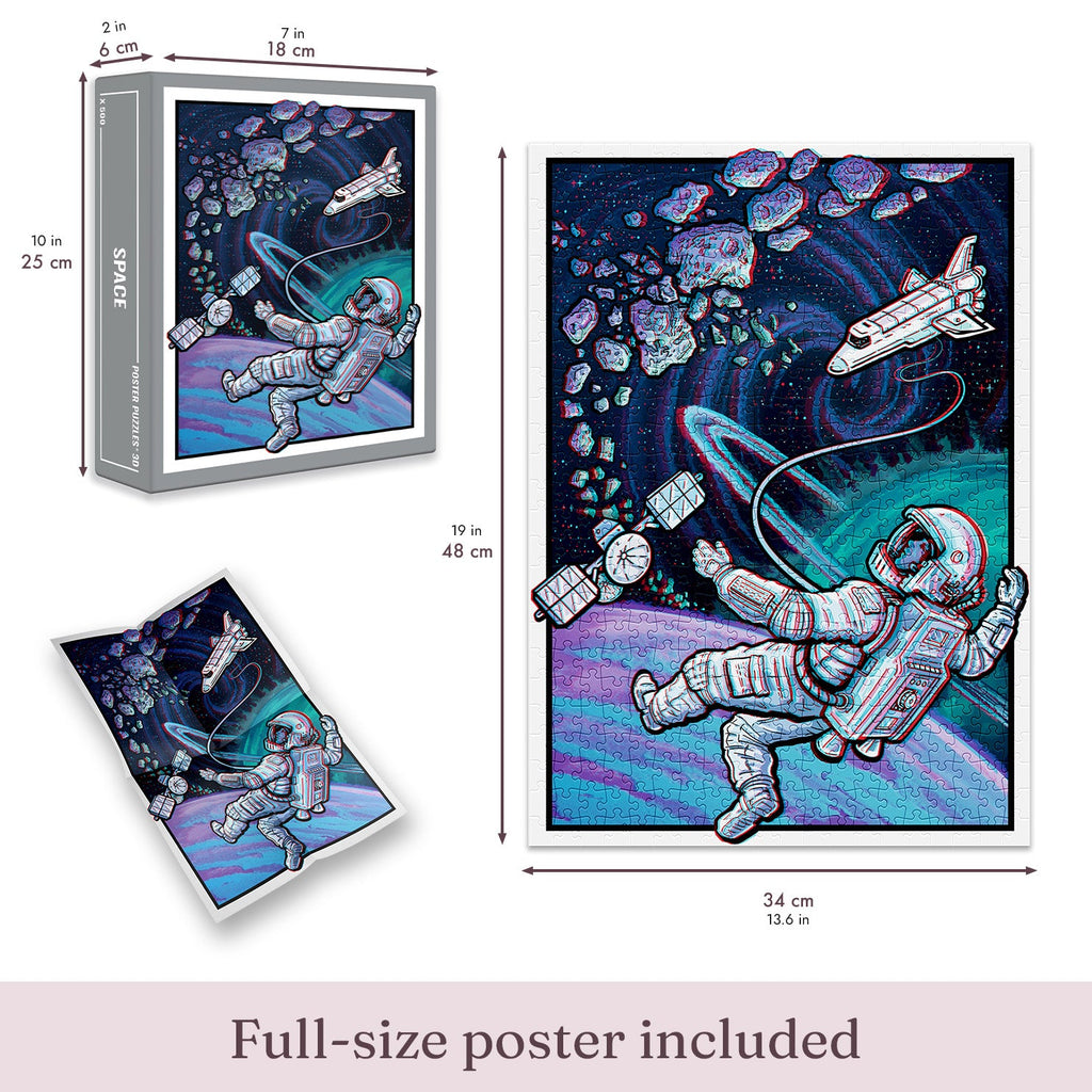 Size guide: Space 3D – 500 Piece Jigsaw Puzzle (Cloudberries)
