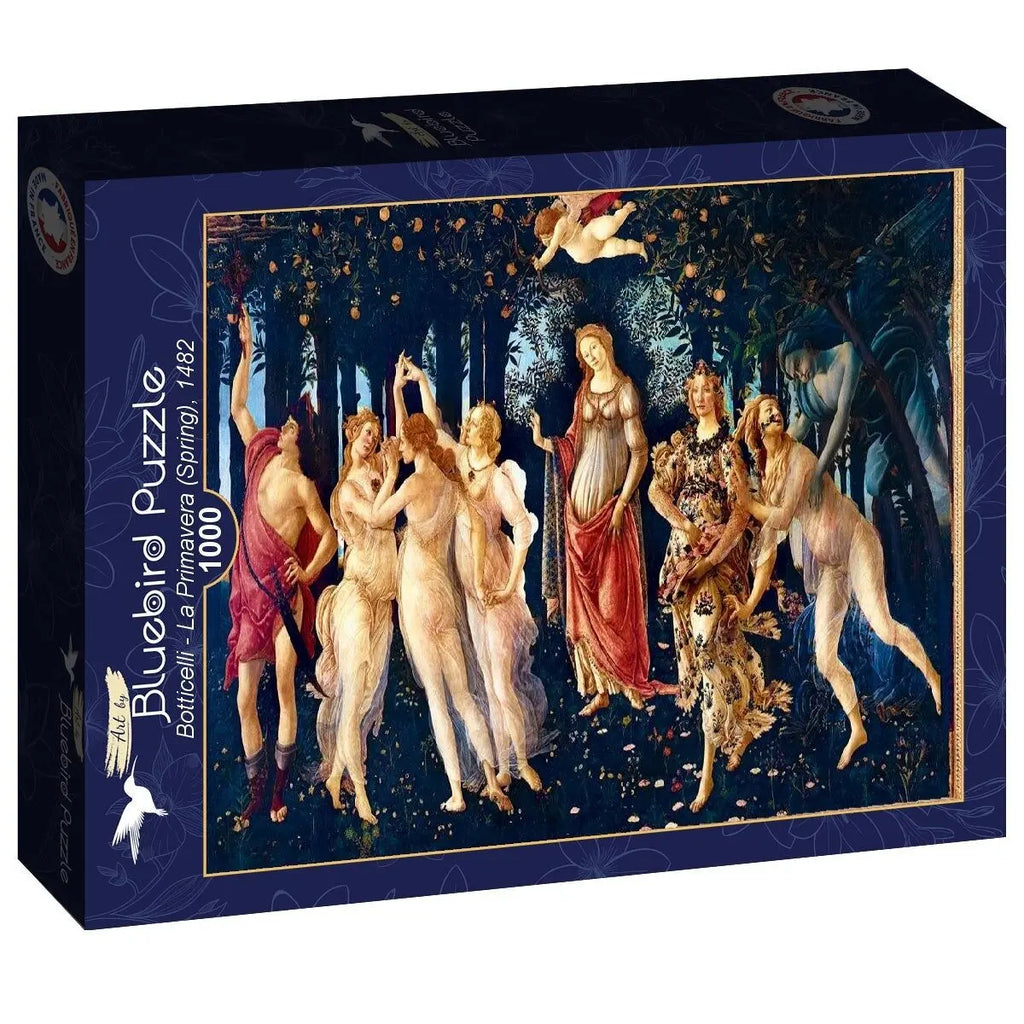 Box, turned right: Botticelli - La Primavera (Spring), 1482 - 1000 Piece Jigsaw Puzzle (Art by Bluebird)