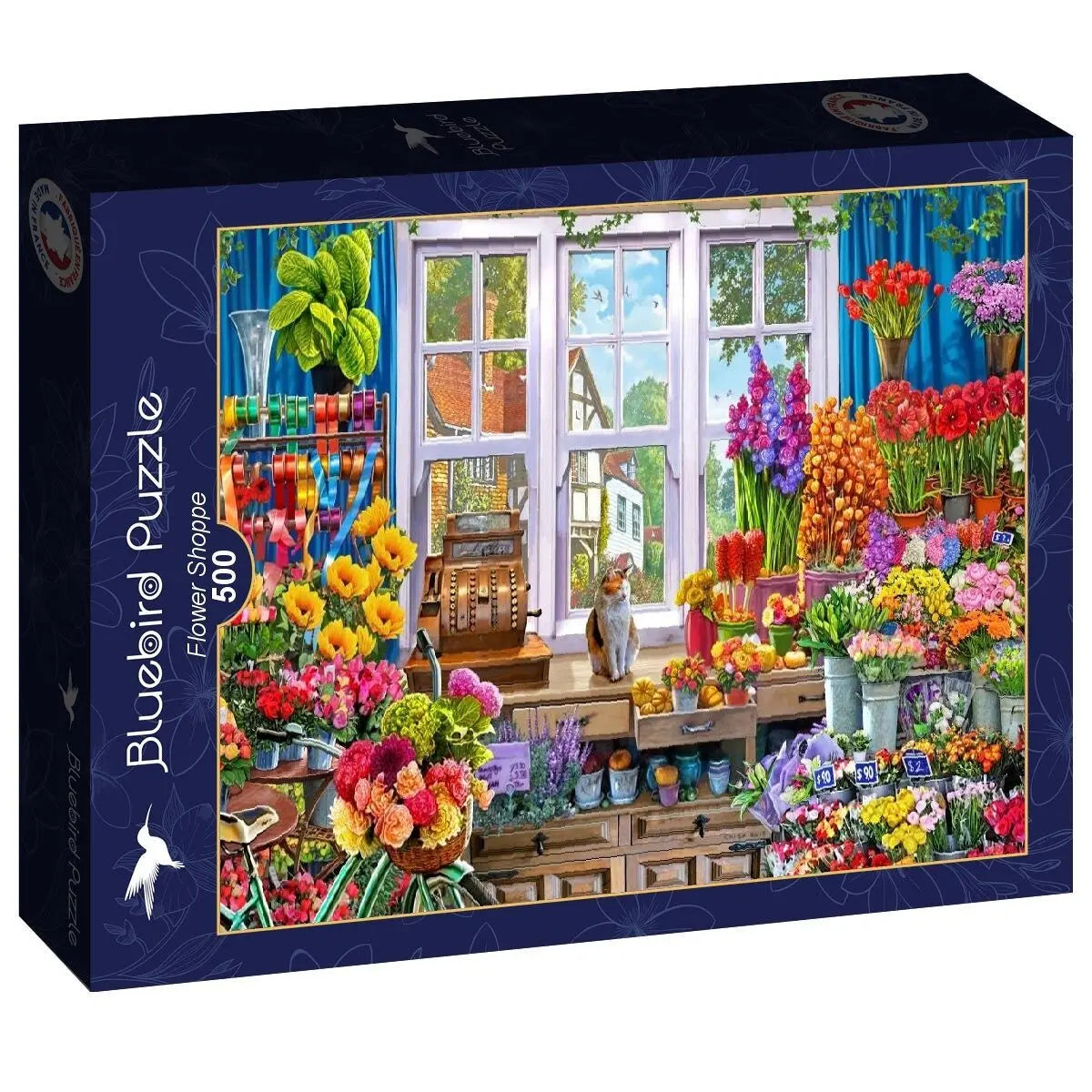 Box, turned right: Flower Shoppe - 500 Piece Jigsaw Puzzle (Bluebird)